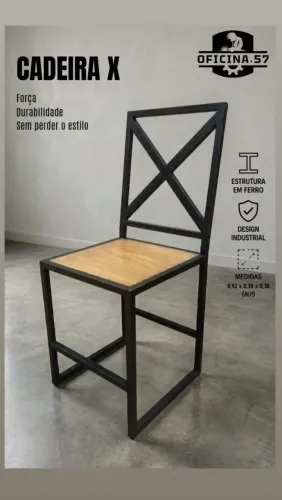 Cadeira X estilo industrial