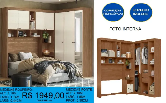 GUARA ROUPA - ESPELHO INCLUSO - COMPRE HOJE E RECEBA EM ATE 72H