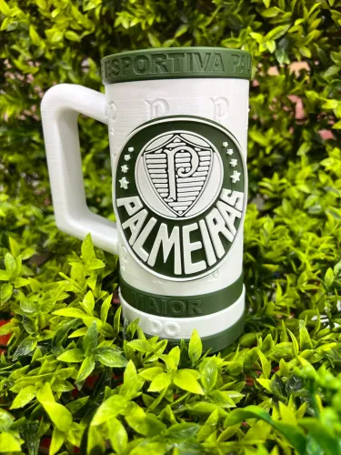 caneca palmeiras porta long neck / lata sleek 350 ml