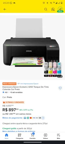 Impressora L1250 Nova na caixa, nunca usada