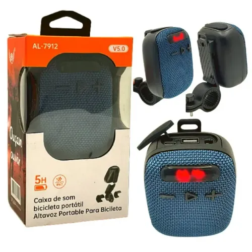 Caixa De Som Bluetooth Bicicleta Moto 5v Com Suporte De Guidão Resistente a Poeira e Água