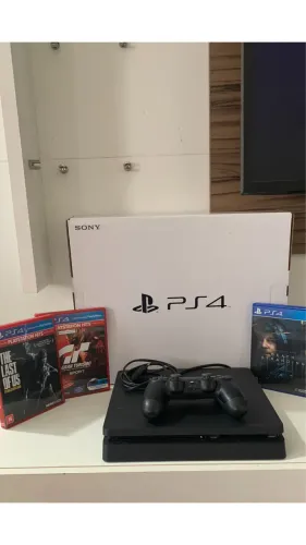 PlayStation 4 Slim 1TB + 1 Controle + 3 Jogos