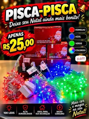 Pisca pisca Natal 10 metros colorido