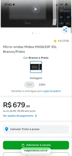 Microondas mídea 35 L