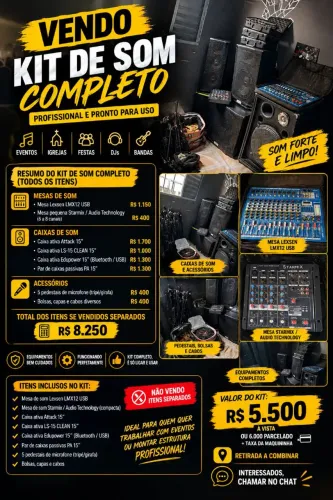 Kit de som completo profissional