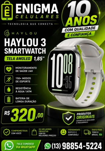 SMARTWATCH HAYLOU WATCH 3 SILVER COM TELA AMOLED