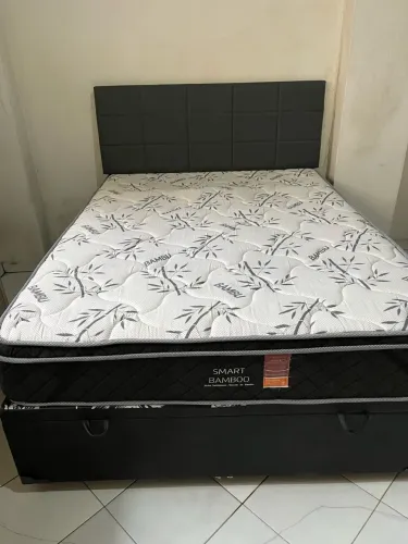 Cama Casal Mola Ensacada + Box Baú