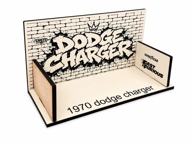 Diorama Expositor Miniatura 1970 Dodge Charger Toretto Mdf