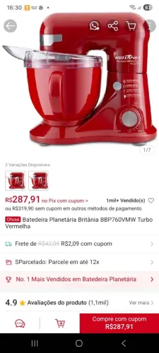 Eletroportatil para cozinha e