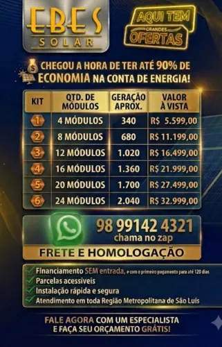 ENERGIA SOLAR COM O MENOR PREÇO DO MARANHÃO