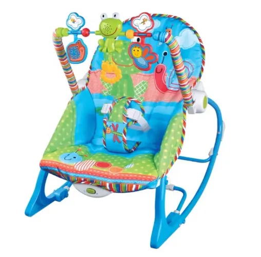 Cadeirinha Descanso Bebê Musical Azul Até 18kg Vibratória