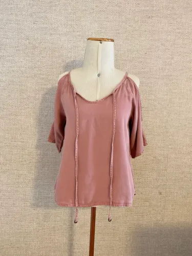 Blusa MOB rosa queimado boho etiqueta p meia manga   
