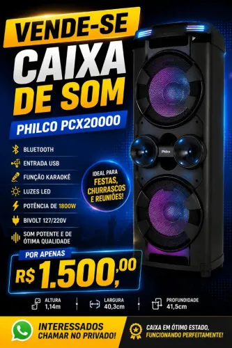 Vende-se Caixa de Som Philco X TREM 1800W