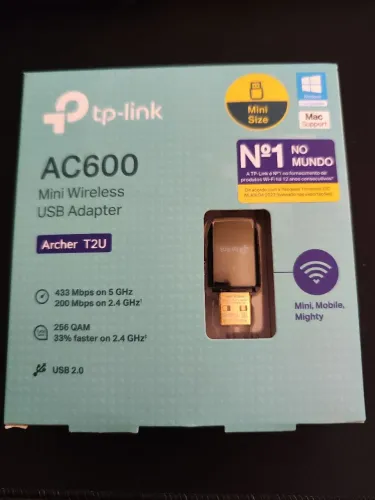 Adaptador wi-fi USB banda dupla TP-LINK Archer T2u AC600