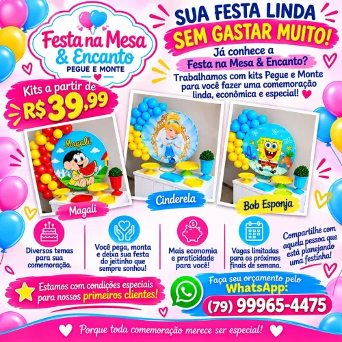 Festa na mesa Pegue e Monte