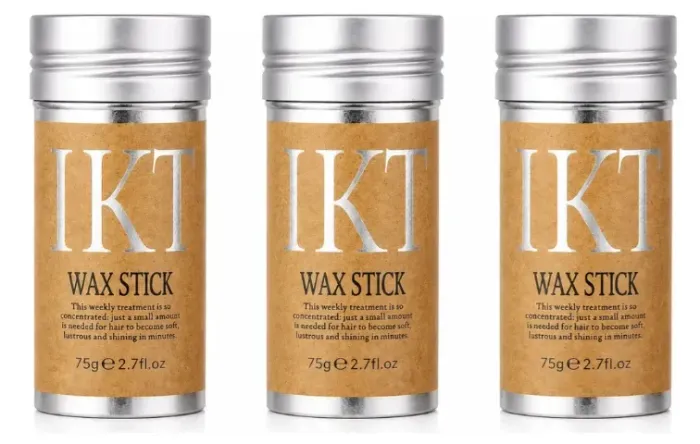 Kit de Cera Modeladora IKT em Bastão p/ Cabelo, Anti-Frizz, c/ Fixação Natural