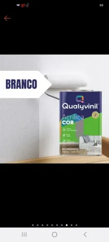 Vendo tinta acrílica na cor branca marca qualyvinil 18lit,lacrada.lacrada