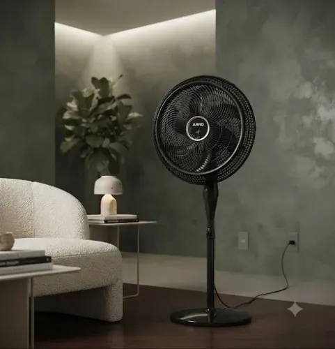 Ventilador Arno Coluna Preto - Silencioso e Potente