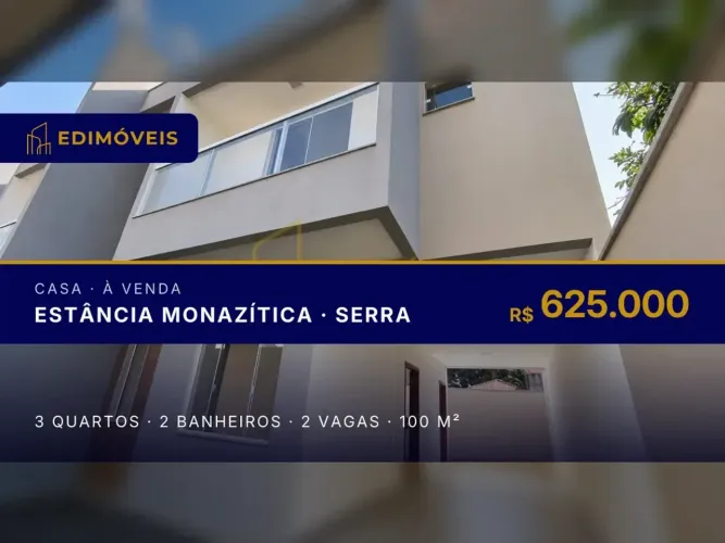 Casa 3 quartos em Estância Monazítica, ideal para quem busca conforto e modernidade