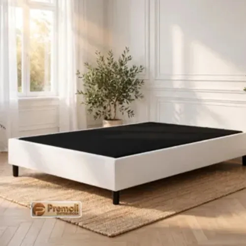 Base Solteira Mexico 88X188X30 Corino Cor Branca PÉS Plastico