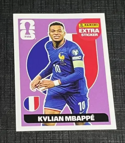 Figurinha extra sticker Mbape lilás