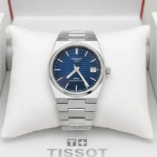 Tissot PRX 35mm Automático - Mostrador Waffle Azul