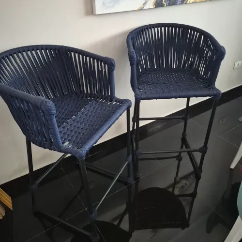 2 banquetas corda náutica em aluminio