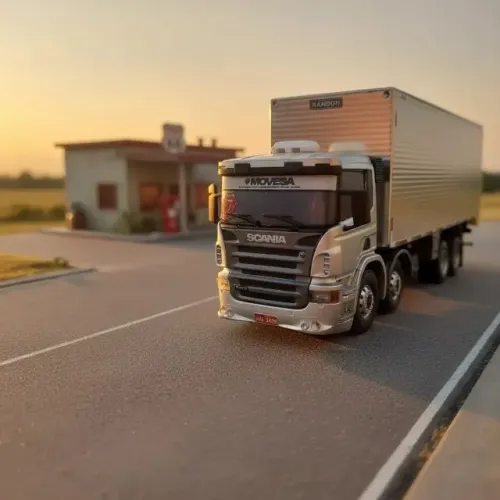 Miniatura Caminhão Scania P420 1:50 Veículos Em Miniatura Prateado