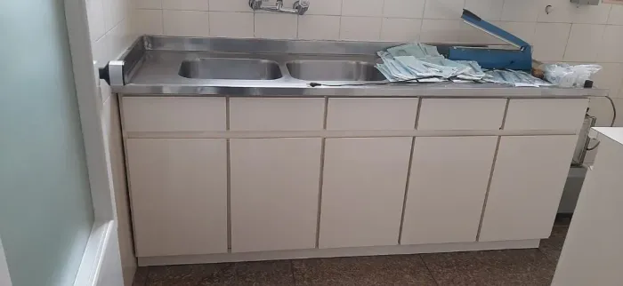 Balcão fórmica com pia Inox