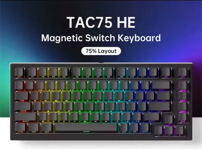 Teclado mecânico magnético Akko TAC75 HE 75%