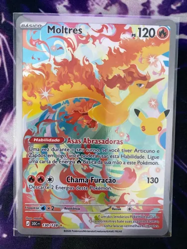 Moltres 130/128 - Pokémon TCG - Cartas 30th Celebration | Original | NM