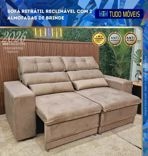 SOFÁ RETRÁTIL RECLINÁVEL PARA 03 LUGARES