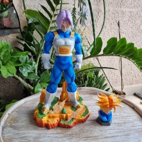 Estatua Figura De Ação Trunks Dragon Ball Z 30 cm Estátua Pvc Premium Cabeça Intercambiáve