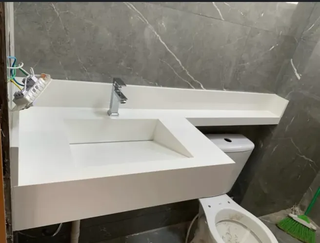 Pia esculpida de porcelanato