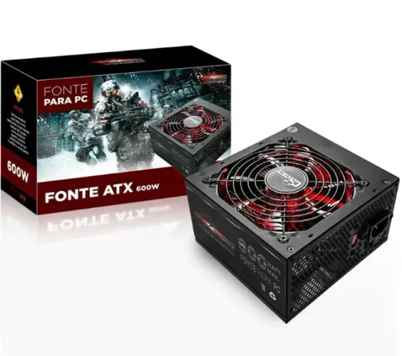 Fonte Atx Gamer 600w Real Com Cabo De Força - Cowboy (Entrego)