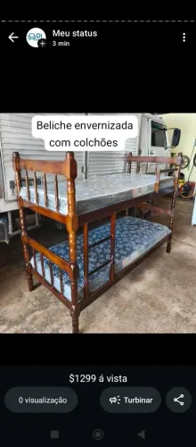 Beliche envernizada com 2 colchões D20 - entrega gratuita 