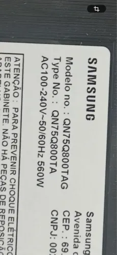TV SAMSUNG 75? 8k QN75Q800TAG COM DEFEITO
