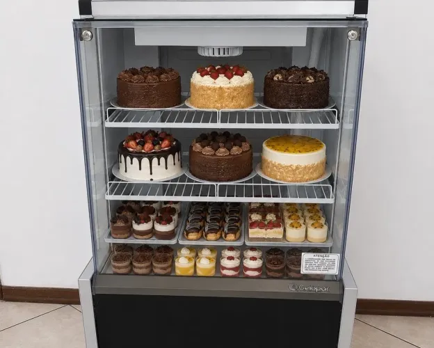 Expositor Refrigerado Gelopar 220V para Bolos, Doces e Cafeteria - Excelente Estado