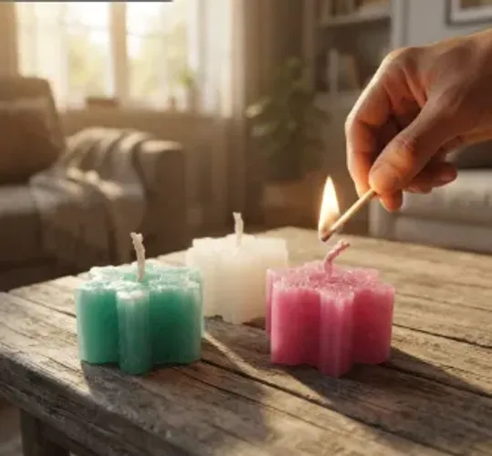 Produto: Vela decorativa e aromática - Floco de Neve