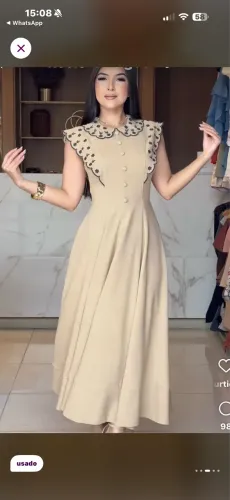 vestido limonada pink midi bege pp