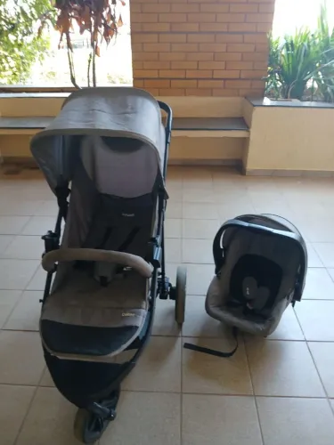 Carrinho Bebê Conforto Collina Travel System Cinza Infanti