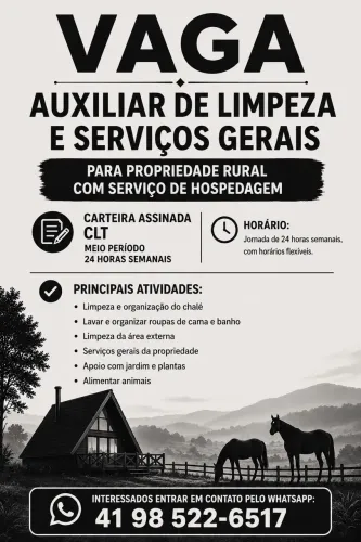 Auxiliar de Limpeza e Serviços Gerais (Meio Período - CLT)