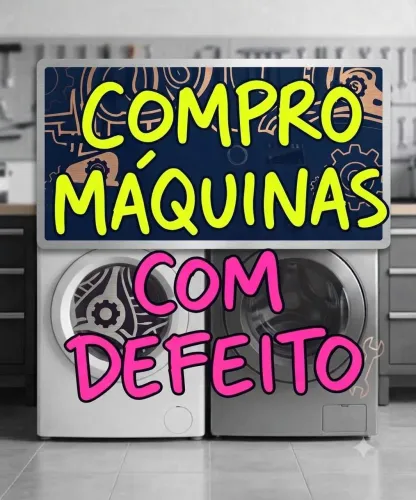 Máquina de lavar roupas com defeito