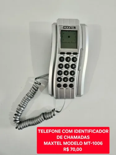 Telefone Fixo Com Identificador De Chamadas Maxtel Mt-1006 - Funcionando e em Ótimo Estado