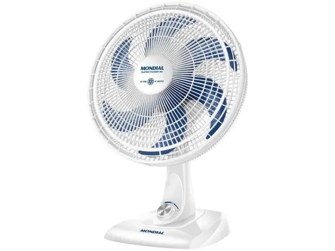 Ventilador de Mesa Mondial VSP-40-W 40CM 110V | Super Power, Branco