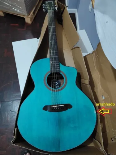 Violão NOVO Elétrico Tonante Coral 40 Tampo Spruce 3 Banda Azul esverdeado VGAC1954BW40