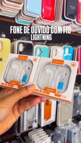 Fone de Ouvido Com Fio Lightning para iPhone