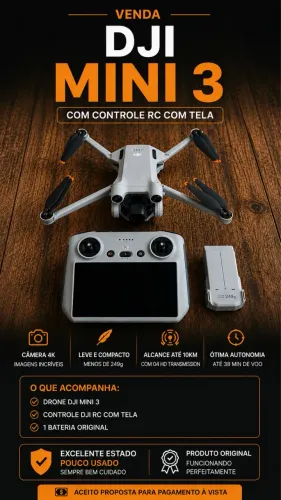 Drone DJI Mini 3 + Bateria + filtro Nd