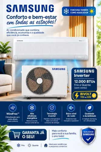 Split Samsung wind free 12 mil bivolt inverter WiFi