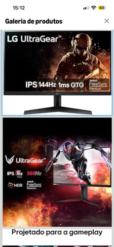 Monitor Gamer LG UltraGear 144Hz IPS 1ms Usado